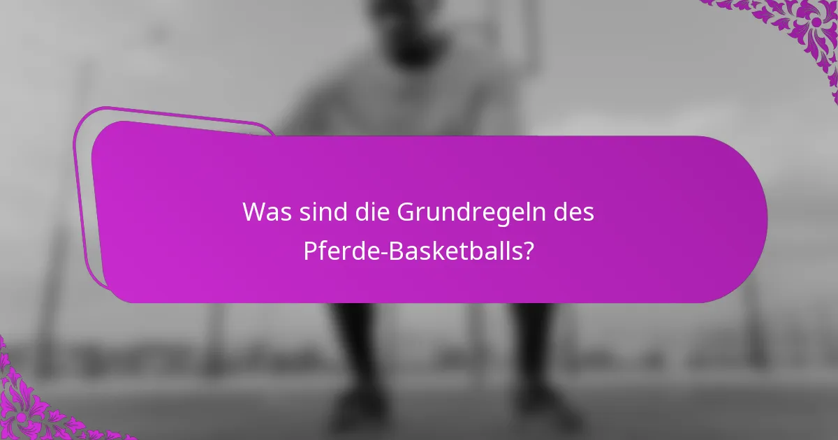 Was sind die Grundregeln des Pferde-Basketballs?